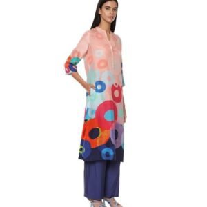 Medium Habotai Printed Kurta Bottom Set for Women - Image 4