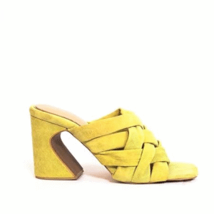 Heel Your Sole Wolly Lime Green Suede Leather Heels - Image 4