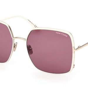 Tom Ford Sunglasses FT 1006 Raphaela 32Y Shiny Rose Gold, t Logo/Violet Lens, Shiny Rose Gold, "T" Logo / Violet Lenses, 60/18/135, Shiny Rose Gold, "T" Logo / Violet Lenses, 60/18/135 - Image 1