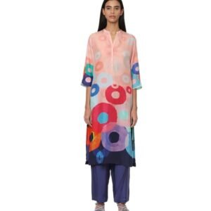 Medium Habotai Printed Kurta Bottom Set for Women - Image 1