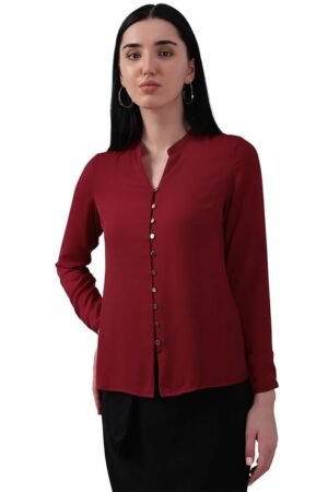 Allen Solly Women's 100% Polyester Regular Fit Shirt