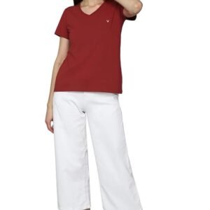 Allen Solly Women's 100% Polyester Regular Fit T-Shirt - Image 2