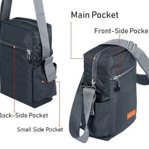 Storite 10 Inch Stylish Padded Mini Sling Bag for Men and Women, Small Passport Travel Bag and Small Sling Bag With Water Bottle Pocket - Image 7