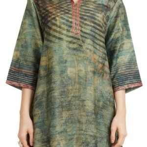 Green Cyan Banarasi Kurta Bottom Set - Image 2