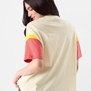 Back Off Womens Oversized Fit Graphic Printed Half Sleeve Cotton Multicolored - Image 3