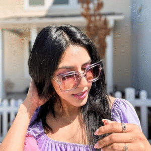 Karsaer Sunglasses Womens Trendy, Oversized Square Shades, Pearl Inlay Cat Eye Frame UV400 Protection E1051 - Image 5