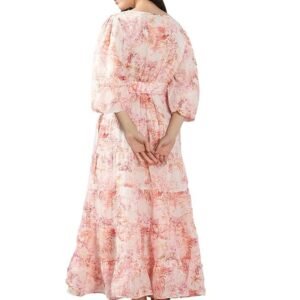 VERO MODA Floral Print Bishop Sleeve Layered Fit & Flare Maxi Dress - Image 4