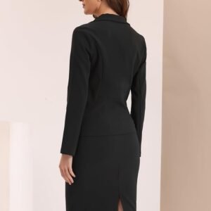 K Women's 2 Piece Suit Skirt Set Business Casual Long Sleeve Blazer and Pencil Skirt - Image 4