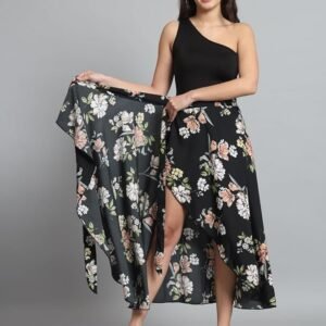 Figure Floral Print Wrap Around Skirt for Women & Girls, Printed Skirt for Women Western Wrap Around for Girls - Image 5