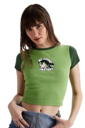 Womens and Girls Regular fit Graphic Printed Half Sleeve Cotton Multicolored Women Cropped Tops