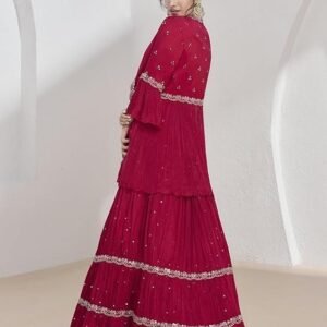 Ethnik Elegant Pink Embroidered Lehenga Choli Set - Image 6