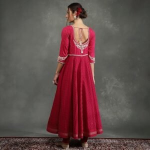 BIBA Women Bal Silk Chanderi Floral Anarkali Suit Set - Image 5
