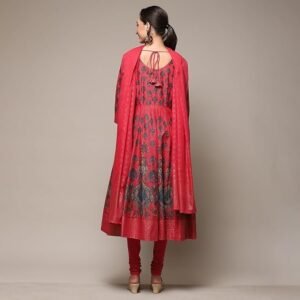BIBA Women Cotton Anarkali Kurta Churidar Suit Set - Image 5