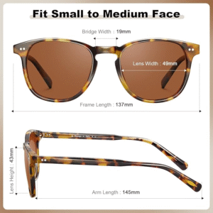 CARFIA Retro Polarized Sunglasses for Women Small and Medium Face UV Protection, Handcrafted Acetate Frame Sunnies - Image 3