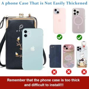 PALAY Women's Small Cross-Body Phone Bag Stylish PU Leather Mobile Cell Phone Holder Pocket Purse Wallet Sling Bag Mini Shoulder Bags - Image 4