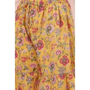 Rangriti Women Polyester Printed Yellow Suit Set - Image 2