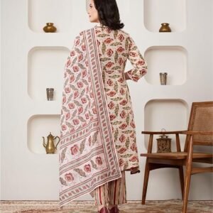 Myx Women's Printed Anarkali Kurta Pant Set with Dupatta - Image 6