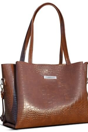 Carrylux Large Capacity Croco Pattern Tote Bags For Womens Big Purses And Handbags Ladies Big Shoulder Bag