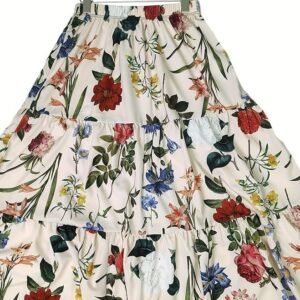 Floral Printed Western Summer Wear | Lightweight Soft Fabric | Casual & Festive Maxi Skirt - Image 3