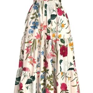 Floral Printed Western Summer Wear | Lightweight Soft Fabric | Casual & Festive Maxi Skirt - Image 5