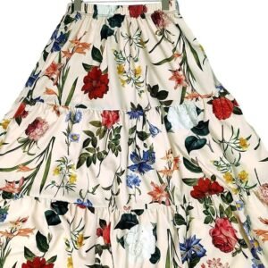 Floral Printed Western Summer Wear | Lightweight Soft Fabric | Casual & Festive Maxi Skirt - Image 4