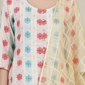 Aurelia Women’s Abstract Printed Flared Kurta Set with Trouser and Dupatta for Women - Image 6