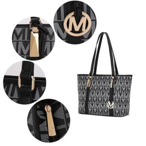 MKF Collection Tote Bag for Women, Shoulder Handbag & Wristlet Pouch Purse Top Handle Vegan Leather 4Pcs Set Pocketbook - Image 2