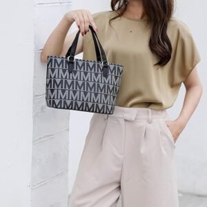 MKF Collection Tote Bag for Women, Shoulder Handbag & Wristlet Pouch Purse Top Handle Vegan Leather 4Pcs Set Pocketbook - Image 6