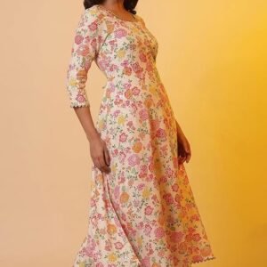 Aurelia Women White Floral Print Viscose Kurta Set with Trousers & Dupatta - Image 5