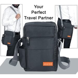 Storite 10 Inch Stylish Padded Mini Sling Bag for Men and Women, Small Passport Travel Bag and Small Sling Bag With Water Bottle Pocket - Image 4
