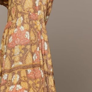 Kumar Yellow Paisley Print Long Dress - Image 3