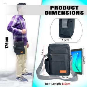 Storite 10 Inch Stylish Padded Mini Sling Bag for Men and Women, Small Passport Travel Bag and Small Sling Bag With Water Bottle Pocket - Image 8