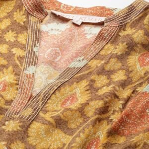 Kumar Yellow Paisley Print Long Dress - Image 2